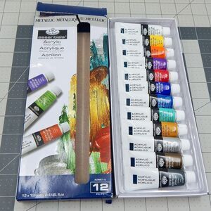 Royal & Langnickel Essentials Metallic Acrylic Paint 12 Tubes .4 Fl. Oz. Artist
